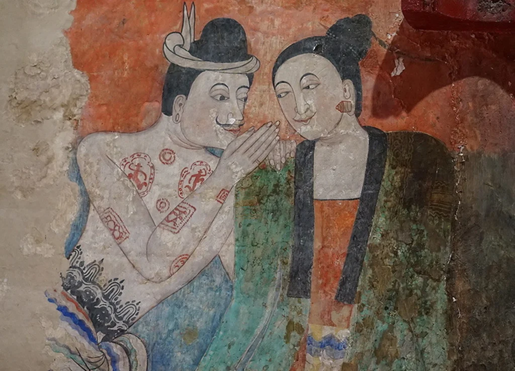Pu Man Ya Man Love Mural, Iconic Nan Mural at Wat Phumin